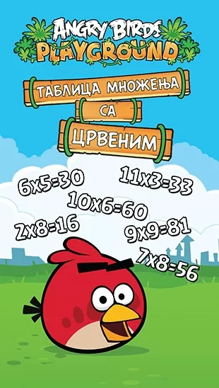 angry birds tablica množenja sa crvenim 